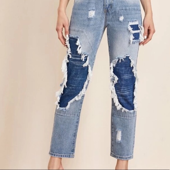 🗣 Color block distressed jean ( size 7/8) - Picture 4 of 4